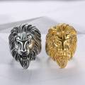 Gold Lion Ring Men Stainless Steel Animal Finger Rings Male Jewelry For Boys. 