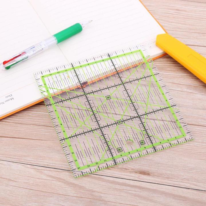 Square Patchwork Feet Tailor Yardstick Cloth Cutting Rulers DIY Sewing Tool (Green)