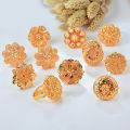 Designer Flower Dubai Gold Color Ring Arab Nigeria Big Ring For Women Resizable Ethiopian Gold Rings Wedding Finger Jewelry. 