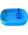 PawComfortm Cat Litter Tray with Scoop - Ideal size for adult cats - Available in Pink, purple, and blue color. 