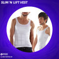 Slim N Lift slimming vest men| Men's Body Shaper Vest(white colour) | Tummy Control, Posture Correction - Slimming Shapewear. 