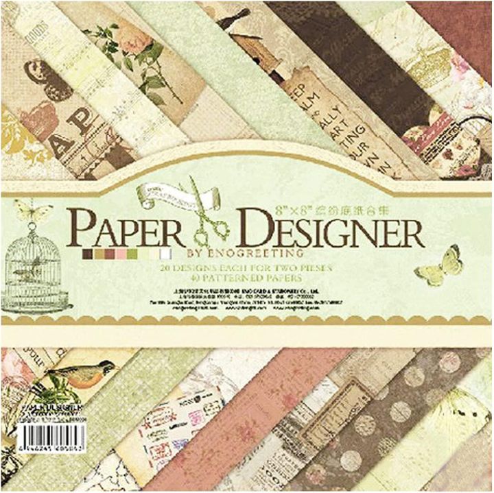 Paper Design 8X8Inch 40Sheets Printed Patterns Scrapbook Paper Origami Paper Diy Gift Card Making Handmade Home Deco Pattern Paper Flower Paper Pack