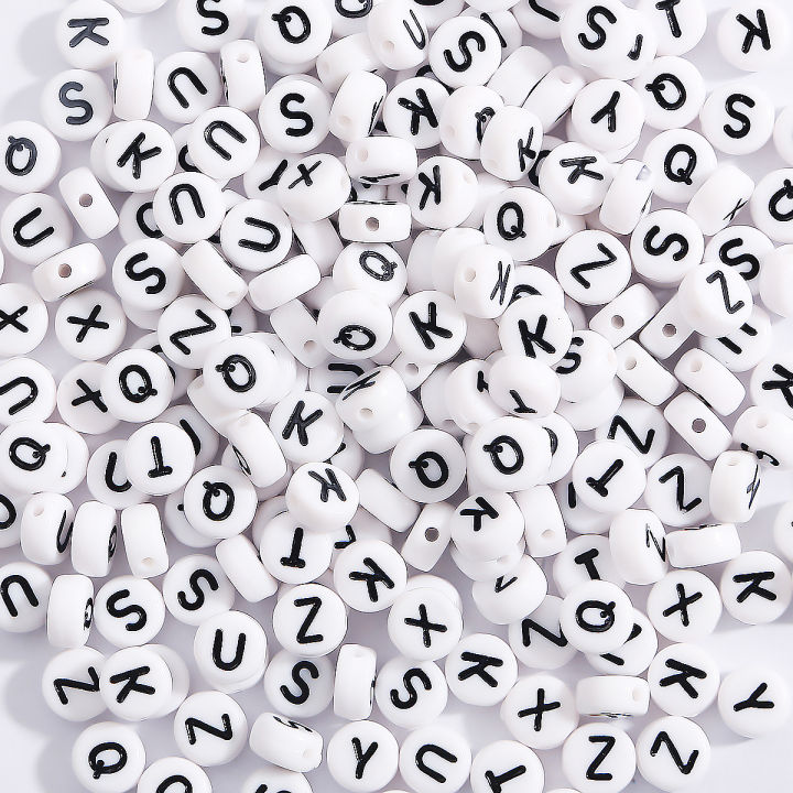 100pieces Black mix Alphabets Beads for Jewellery Making
