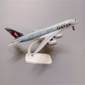 Qatar Airways A380 Metal 20 cm Aircraft model scal 1:400  with wheels and stand Airline Model for office diecost aircraft model  decoration. 