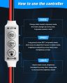 1/2/3 Pieces Mini 3 Keys Single Color LED Controller 12V-24V Brightness Dimmer for 2 wires led strip light car bike flash. 