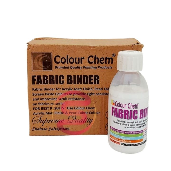 Colour Chem 100ml Fabric Binder pure UD fabric binder use for blocks printing art and craft acrylic matt finish, pearl and all type of fabric colour for extra fastness & improvement