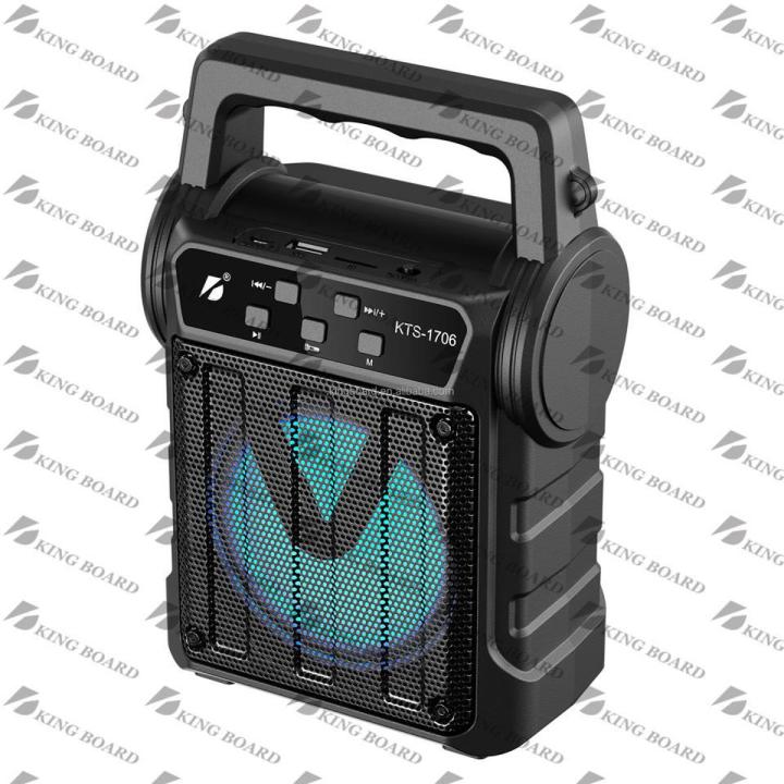 Kts-1706 Solar bluetooth speaker wireless portable outdoor speaker 4 inch with torch light FM radio USB , Memory Card TWF mp3 music player