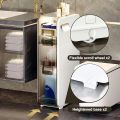 Narrow Slot Storage Cabinet, Toilet Slot Rack, Bathroom Drawer Organizer, Ultra Narrow Lockers, Kitchen Organization (White). 