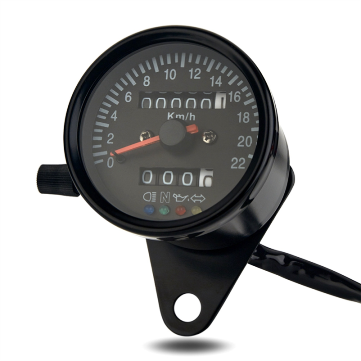 Cafe Retro Motorcycle Modified Gauge LED Indicator Mechanical Speedometer Odometer 220Km/H Motorcycle Spare Parts Accessories Parts