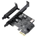 PCI-E 1X To USB 3.2 GEN1 5Gbps 20Pin Front Panel Header Riser Card. 