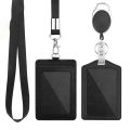 2 Pack of ID Card Holder with Neck Lanyard Strap and Retractable Badge Reel. 