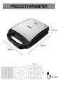 Professional 3 in 1 Multi Plates 4 Slices Panini Grill Sandwich Maker & Waffle Maker. 
