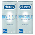 Durex Condoms Invisible 12 Pieces - Pack of 2. 