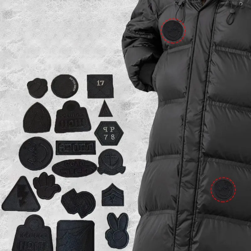 Self Adhesive Black Patches For Down Jackets Pants T-shirt Clothes