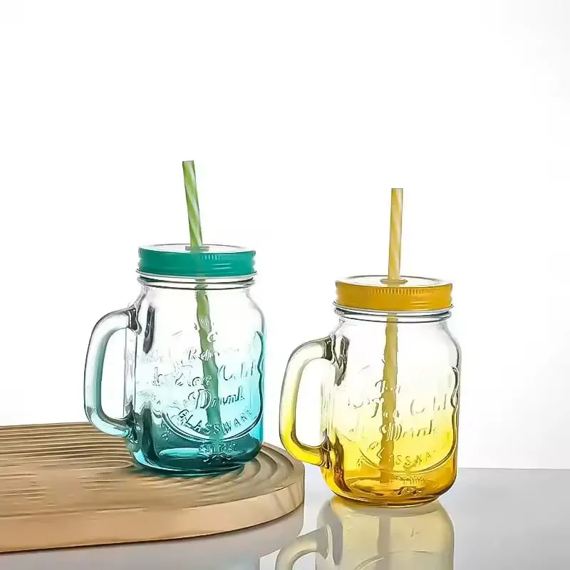 Colorful Mason Glass Mug