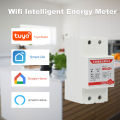 Tuya 220V WiFi Smart Metering Energy Meter tuya/smart life APP Din Rail Single-phase Smart WIFI Metering Switch. 