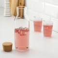IKEA Carafe with Stopper Glass Carafe with Stopper Glass Carafe with Cork Lid. 