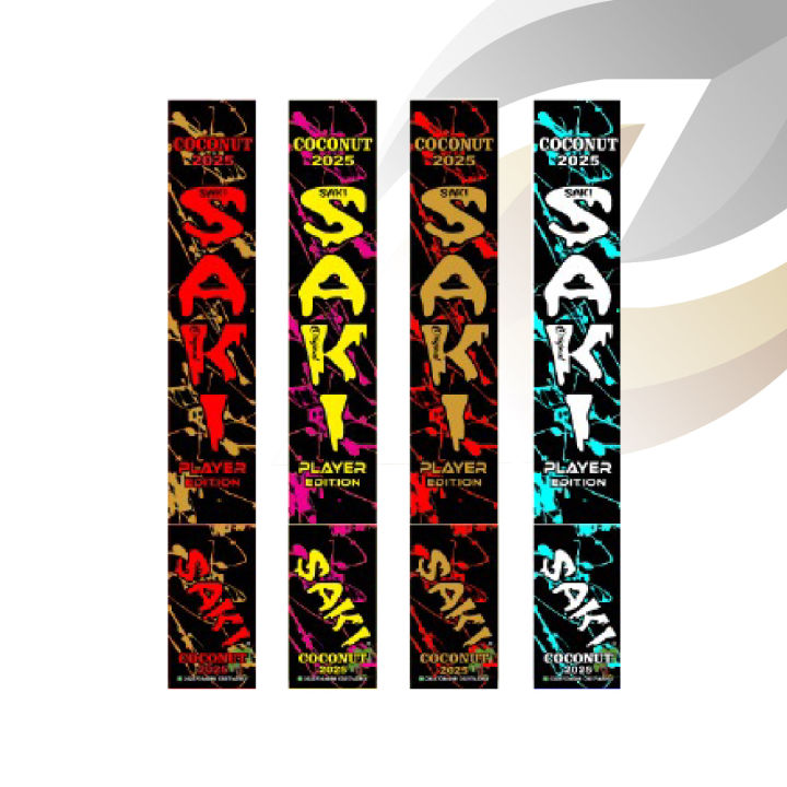 JD, Saki, German, Ga or Tm PVC Sticker tape ball Cricket Bat 1PC | Front and back | 2025 Editions