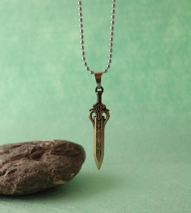 Al-Abbas Garments Unisex Necklace in Bronze Colour with Talwar Sign in Solid Metal