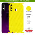 Infinix Hot 8 Skin/Wrap 360 Protection Sheet/ Carbon fiber/ Matte/ Transparent/ Lamination Back And Sides Included Camera Skin. 