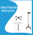 Lifecare Enterprises Walking Stick 4 Leg Chroome Height Adjustable Men Women Old People Walking Stick. 