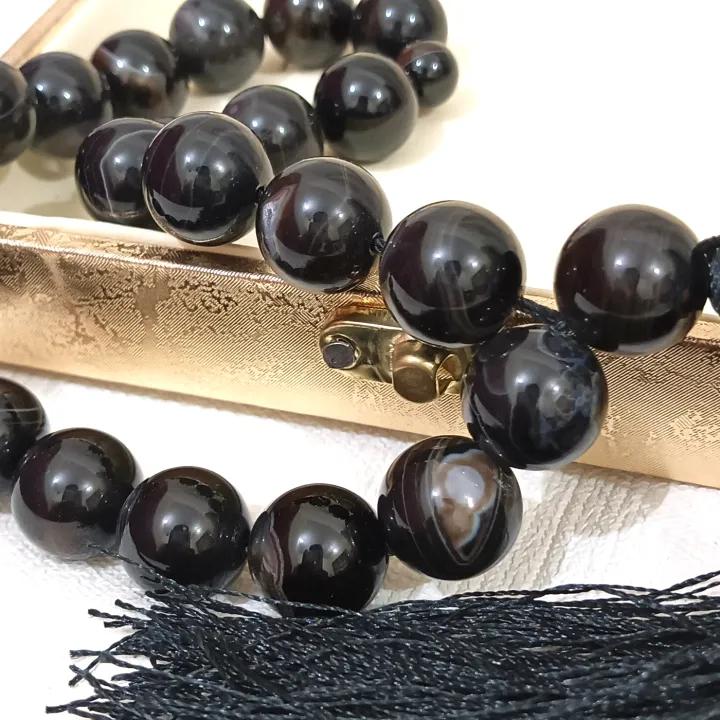 Natural%20smooth%20fancy%20Sulemani%20Black%20Aqeeq%20Tasbih%2021%20Beads%20%E2%80%93%20muslim%20Agate%20zikr%20prayer%20Sumaimani%20haqeeq%20Tasbeeh%20-%20handmade%2014mm%20tasbi%20counter%20Stress%20Relaxation%20-%20Image%205