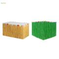 Artifical Grass Table Skirt Hawaiian Table Skirt Decor Lightweight Tropical Luau Party Decoration for Photo Props Camping Summer Theme Party. 