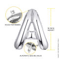 Happy Anniversary 16 Pcs Foil Banner Balloons, 16 Inch Alumunium Chrome Metallic Foil Baloon Set Reusable Material For Wedding, Nikkah, Marraige Anniversary Celebration, Letter Party Decoration, Party Supplies, Red Anniversary Balloon Banner, Gold, Silver. 
