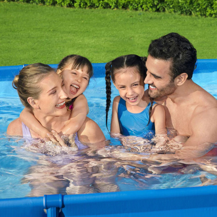 Bestway%209%20Feet%20Length%20Power%20Steel%20Framed%20Rectangular%20Above%20Ground%206.7ft%20Width%20Pool%20For%20Kids%20&%20Family%20Fun,%20Water%20Games%20Outdoor%2056404%20Imported%20Portable%20Pvc%20Branded%20Summer%20Season%2026%20Inch%20Depth%20Steel%20FrameLink%20System%20Duraplus%20Easy%20Setup%20Swimming%20Party%20Pools%20-%20Image%205