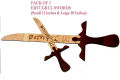 Pack of 2 Ertugrul Ghazi Sword-Toy For Kids ( 20 INCHES/12 INCHES  ) - Collection Toys, Action Toys - Ertugrul Sword-Toy For Kids - Ertugrul Talwar, Ertugrul Knife, Ertugrul Fighting Knife- Large Size Ertugul Knife For Kids,1 LARGE and 1 SMALL. Wood Made. 
