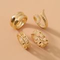 4Pcs Personality Gold Metal Snake Rings for Women Gifts New 2025. 