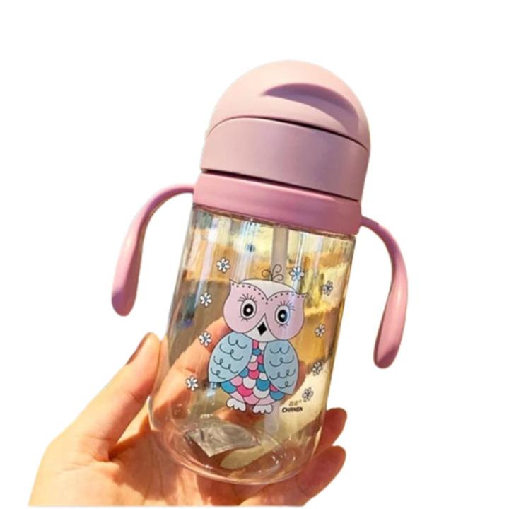 320ml Penguin Baby Training Cup kids Training Bottle Plastic Transparent Baby Beaker with Handle Water Sipper