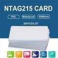 20Pcs NFC Cards White Blank NTAG215 PVC Tags Waterpoof 504Bytes Chip Sticker. 