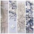 Pack Of 4 Tola (Tola Each) Beads & Sequins Beautiful Loose Sequins DIY Crafts Silver. 