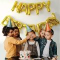 Happy Birthday Decoration Kit Combo 57Pcs for Silver and Golden HBD Letter Foil Balloons Heart Foil Kids Adults. 