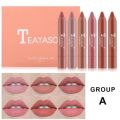 6 Colours Matte Nude Waterproof Lipstick Set Durable Lipsticks Makeup. 