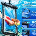Hiearcool Waterproof Phone Pouch, Waterproof Phone Case for iPhone 14 13 12 11 Pro Max XS Plus Samsung Galaxy With Case Friendly, IPX8 Cellphone Dry Bag Beach Essentials for Cruise Travel. 