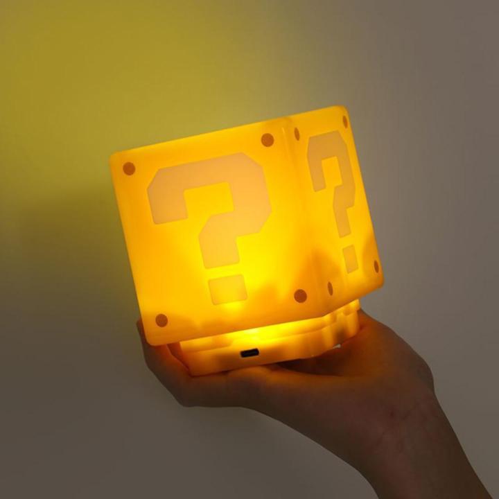 10cm Super Mario Bros LED Question Mark Night Light USB Charging Desk Lamp Light for Kids Birthday X-mas Gifts