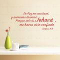 Salmos 4:8 Spanish Quote Vinyl Wall En Paz Me Acostare Y Asimismo Donmine Living Room Home Wall Decoration. 