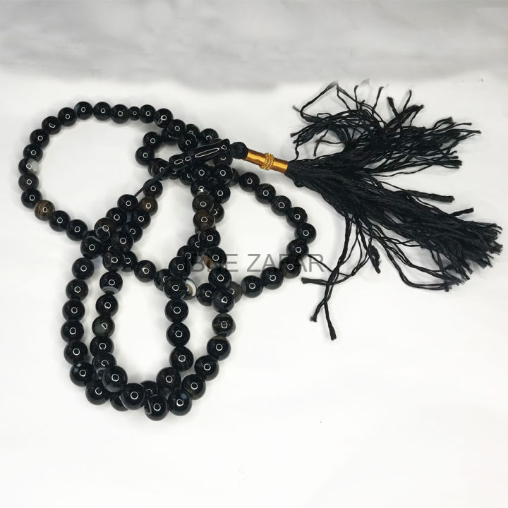 Black Aqeeq / Agate 100 6mm Beads Tasbeeh / Zikr Tasbih TS-29-6
