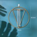 4pcs Wall Mounted Glass Vases with Iron Stand for Home Decor Hydroponic Plant Display in Golden and Black. 
