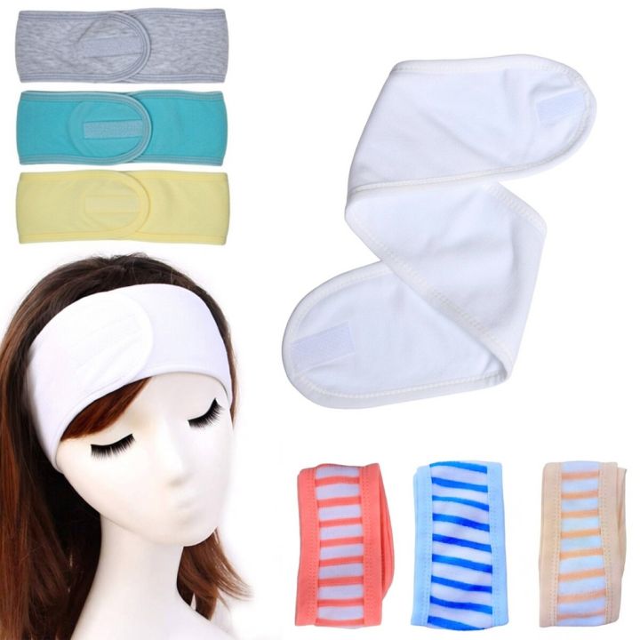 1 2 3 6 Pcs Soft Towelling Facial Headband Adjustable Elastic Stretch Hairband for Girls Women Ladies Makeup Hair Wrap Spa Face Wash Skincare Beauty Accessories Head Band