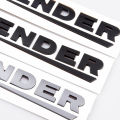 1X 3D Black Gray ABS Lettering Badge Emblem 90 110 Tailgate Sticker Defender Trunk Decal Car Logo. 