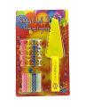 CAKE DECORATION CANDLE WITH PLASTIC KNIFE ( PACK OF 24 CANDLES WITH STAND ). 