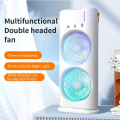 Rechargeable Automatic Rotating Dual Double Spray Mist Fan with Lightening Effects.. 