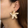 Flower Earrings For Girls New Style Elegant Petal Earrings for Women Gold Big Flower Earring for Girls. 