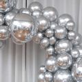 10 pcs 10 inch Original Shiny Silver Chrome Balloons Genuine Solid Metallic Chrome Silver Balloon High Quality Latex Balloon  Birthday Party Decoration, Wedding. 