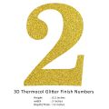 Block Numbers Glitter Finish (Golden) Number 2. 