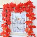 2.4m Artificial Maple Leaf String Autumn Home Decoration Leaves Garland Artificial Maple Leaves Vine Home Garden Decorations. 