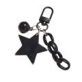 New glitter acrylic pentagram keychain pendant, cute bell open loop chain accessory, earphone sleeve charm. 